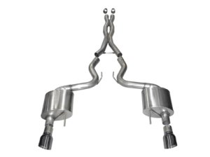 Ford Mustang Performance Exhaust - Dual Rear Exit - CORSA Performance - Cat-Back Sport - Gun Metal - `15-`17